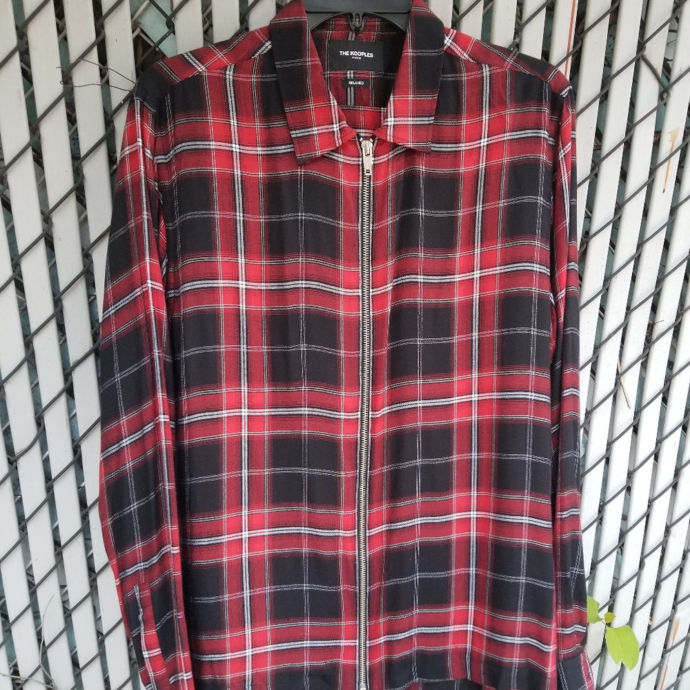 The Kooples Paris Zip plaid shirt